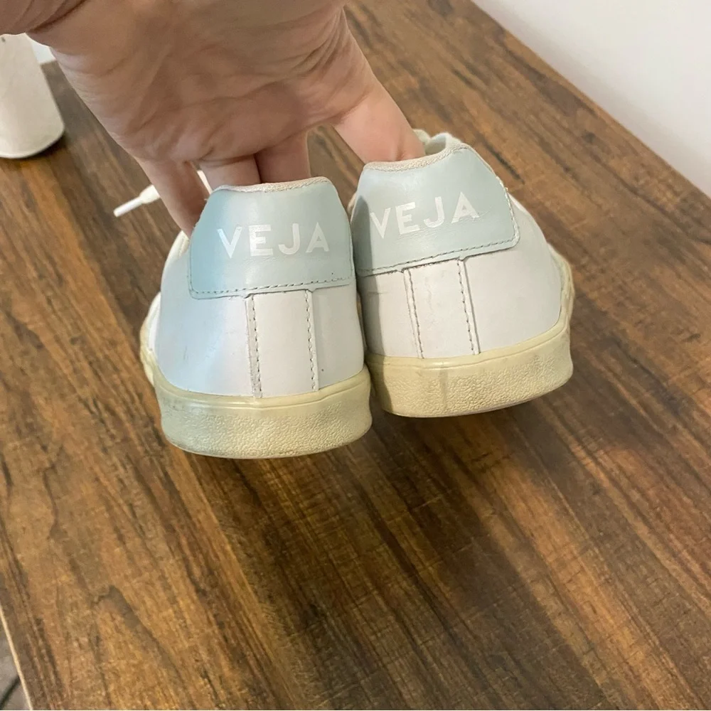 Veja White and Mint Green Sneakers size 7